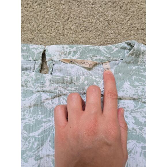 Soft Surroundings Oceo Gauze Set Tunic Wide Leg Pants Seafoam Green Size‎ Small - Picture 8 of 9